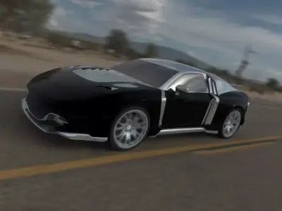 GT car with two engines Free 3D model