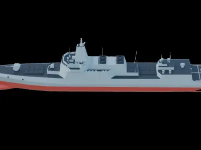 Type 055 destroyer Low-poly 3D model 3D model