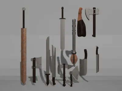 Melee Weapon 3D Model 3D model