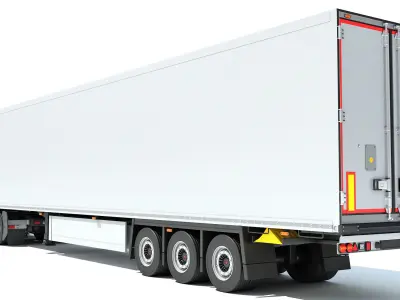 2024 Semi Truck with Refrigerator Trailer 3D model