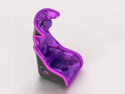 Racing Sport Seat V01 Pink Camo Low-poly 3D model