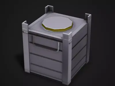 Metal Container - Low Poly Game Ready Low-poly 3D model