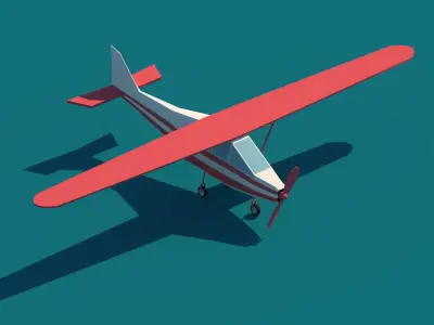 Cartoon Low Poly Airplane Small Package Low-poly 3D model