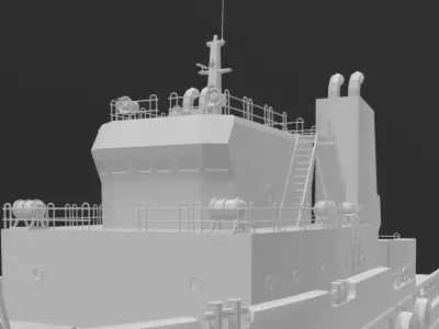 high detailed tug boat 3D print model