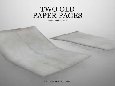 Two old paper pages Free low-poly 3D model