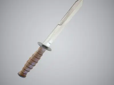 Knife two swords Low-poly 3D model