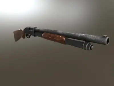 Shotgun Remington M870 3D model Low-poly 3D model