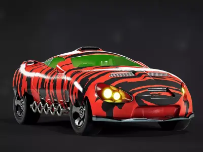 Fiery Tires - Dragon King - Hotwheels car Free 3D model