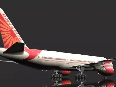 Boeing 777 low polygon Low-poly 3D model