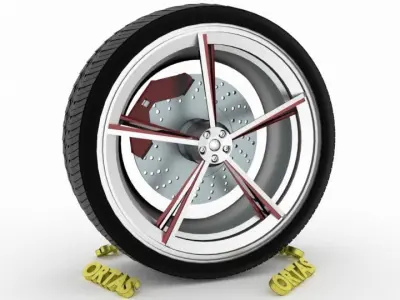 ORTAS CAR WHEEL RIM 109 GAME READY WHEEL RIM TIRE 3D model