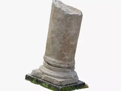 Medieval Stone Column Piece 04 RAW SCAN 3D model