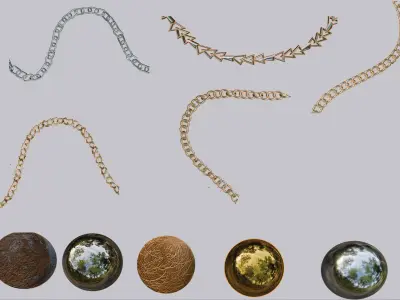  customizable Metal Chain  Low-poly 3D model
