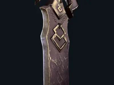 Dwarf sword Low-poly 3D model