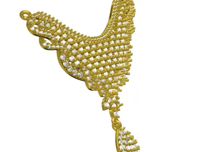 Antique Diamond Attractive Mangalsutra 3D print model
