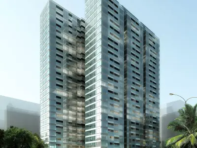 3Dmax fashion city commercial square building 306 3D model