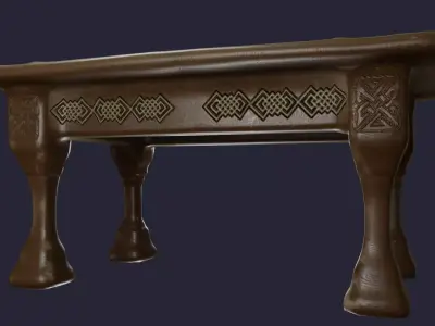 Medieval table Low-poly 3D model shop