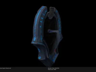 Low Poly Stylized Ethereal Glyph Shield Low-poly 3D model