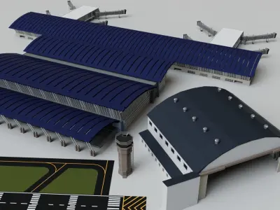 Airport Mega Collection Pack Low-poly 3D model