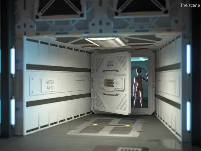 Airlock D-84 Access Hatch White 3D model