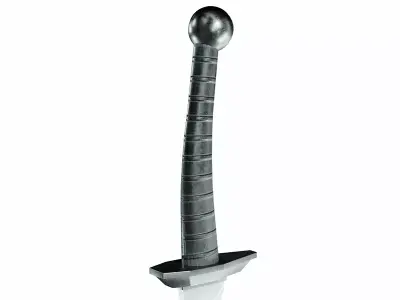 Curved sword 16 Free low-poly 3D model