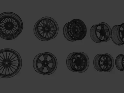 Collection of Wheels and Tires 3D model