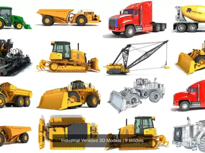 Industrial Vehicles 3D Models 3D Model Pack purchase