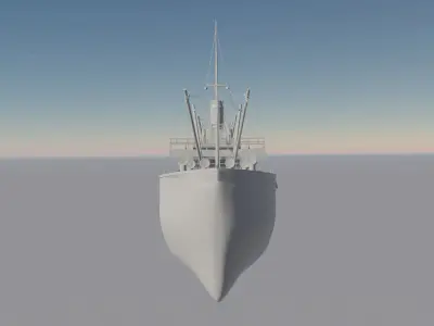 1900s Cargo Ship Free 3D model