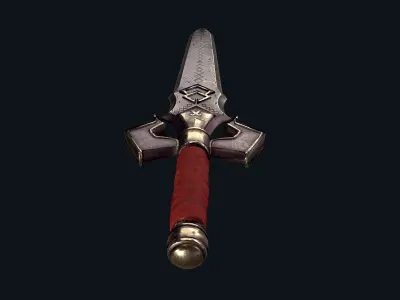 Dwarf sword Low-poly 3D model