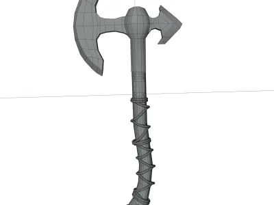 Viking Axe Low-poly 3D model 13