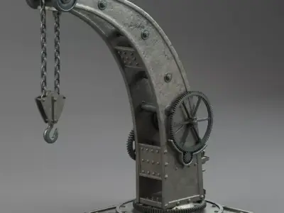 Metal Crane Old 3D model