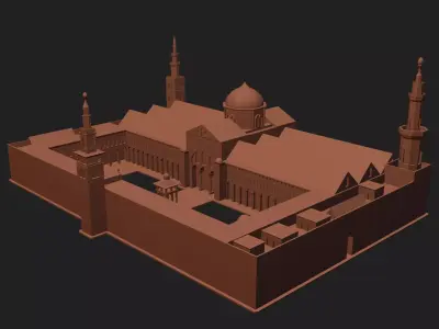 Historic Great Mosque Damascus Architectural Free 3D model