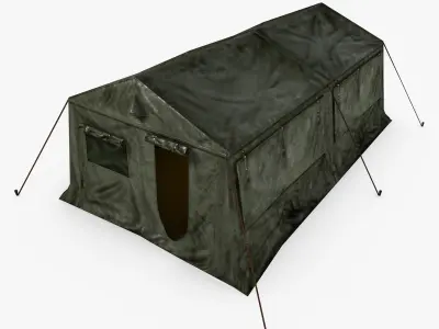 Military Army Frame Tent Low Poly Low-poly 3D model