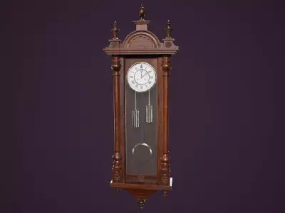 Antique Wall Clock Low-poly 3D model
