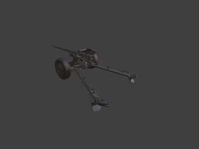 Pak 38 ww2 german cannon 3D model