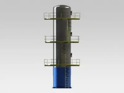 Tower and Footbridge circular structure Free 3D model