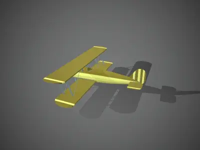 Airplane cartoon - 08 Low-poly 3D model