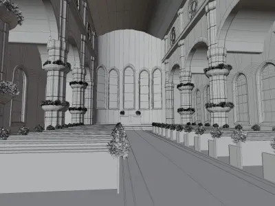 Toon Church Low-poly 3D model