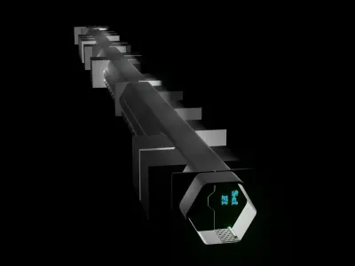 ANIMATED SCI FI CORRIDOR  Low-poly 3D model