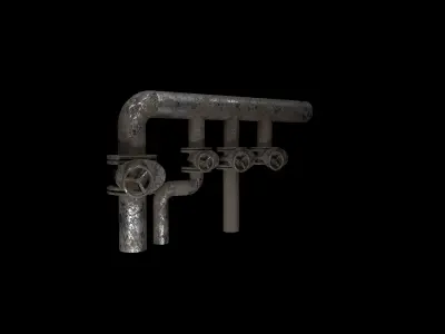 rusty pipes 3D model by ahammodullah