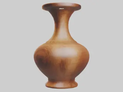Handcrafted Wooden Vase Low-poly 3D model