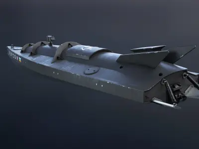 Ukrainian Naval Drone Game Ready Low-poly 3D model