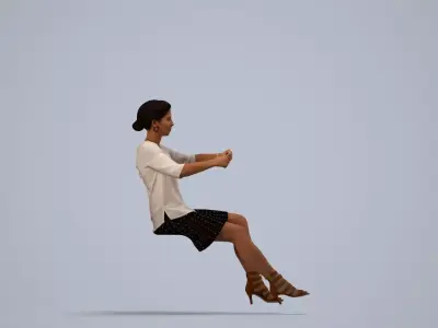00069Gabriela007 - Adult Black woman driving car in casual 3D model