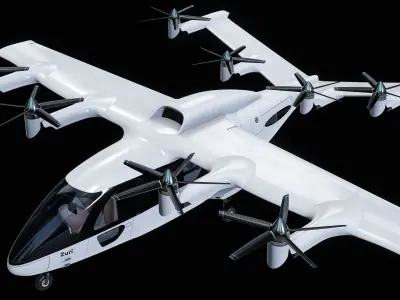  Zuri eVTOL Flying Taxi White PBR 