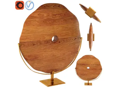 Rosewood Tuckerobbins Decoration Set Wood metal Low-poly 3D model