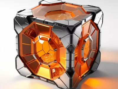 Futuristic Data Core with Coolant 3D model
