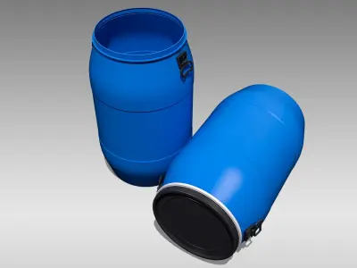 Plastic Barrel Low-poly 3D model shop