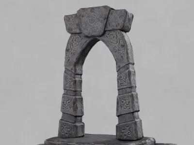 Ancient Stone Gate or Portal Low-poly 3D model purchase