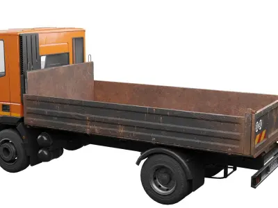 Iveco Eurocargo 100E18 2001 Flatbed Truck Low-poly 3D model