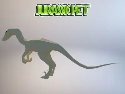 Troodon jurassic pet Low-poly 3D model