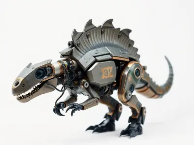 Mechanical Dinosaur Model Pack for Game and Animation Projects Low-poly 3D model